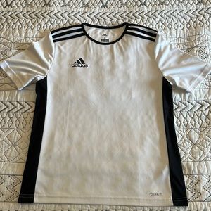 Boys Adidas white and black shirt